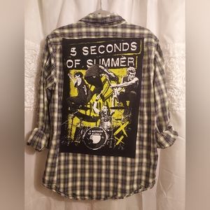 5 Seconds of Summer Sz M Unisex Upcycled Button Down Shirt